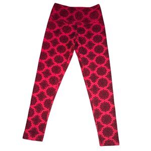 Intro. Womens Tummy Control Seamless Leggings-Red/Black-Size Small-NWT